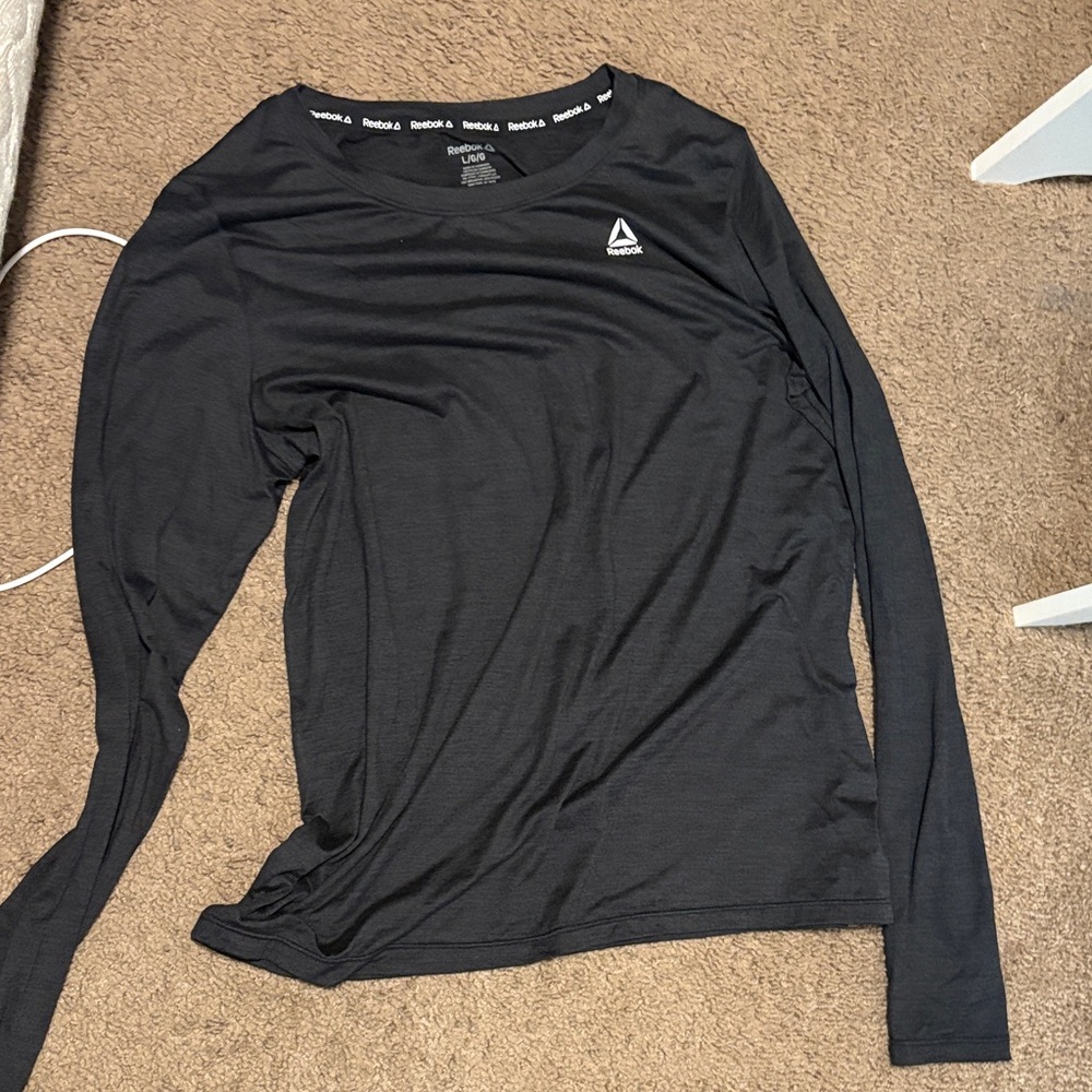 Reebok Men's Charcoal Long Sleeve Tee
